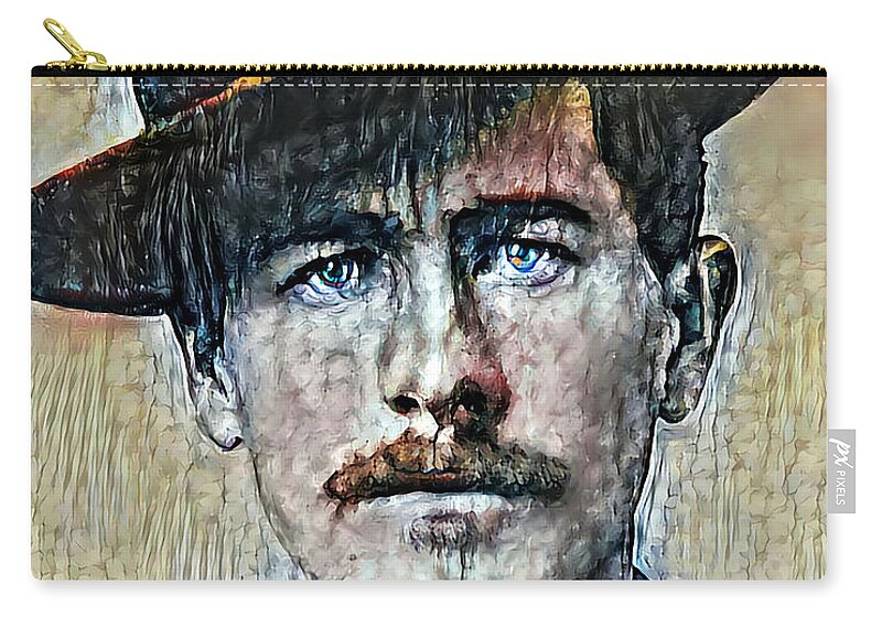Wingsdomain Zip Pouch featuring the photograph Wyatt Earp in Brutalism Colors 20200806a by Wingsdomain Art and Photography