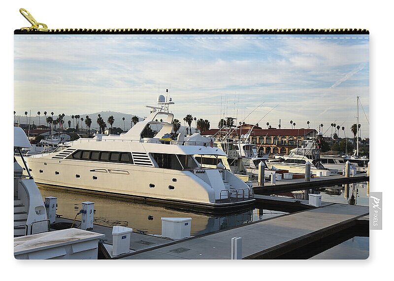 Yacht Zip Pouch featuring the photograph Yachts in the Harbor Stock Photo by Mark Stout