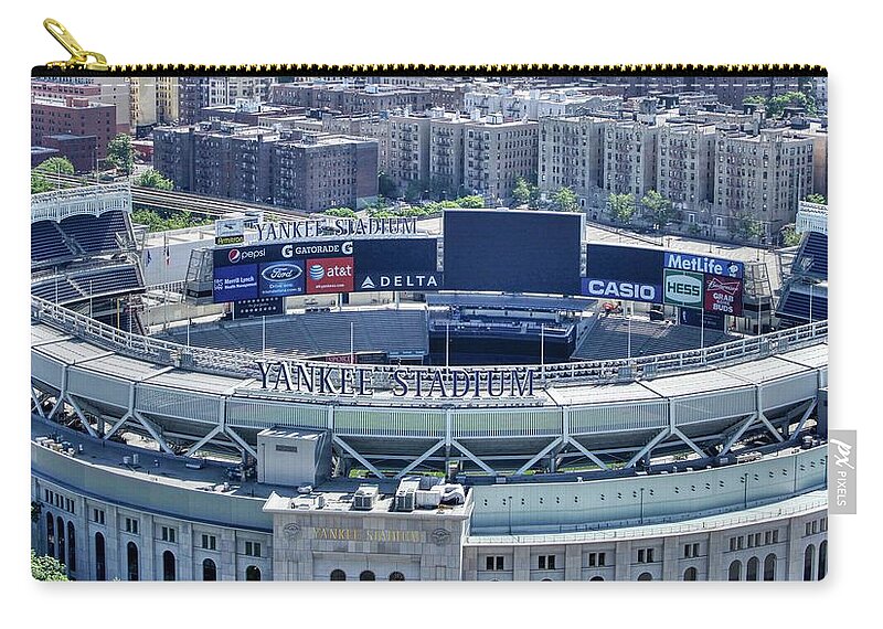 Yankee Stadium Zip Pouch featuring the photograph Yankee Stadium by James Tourtellotte