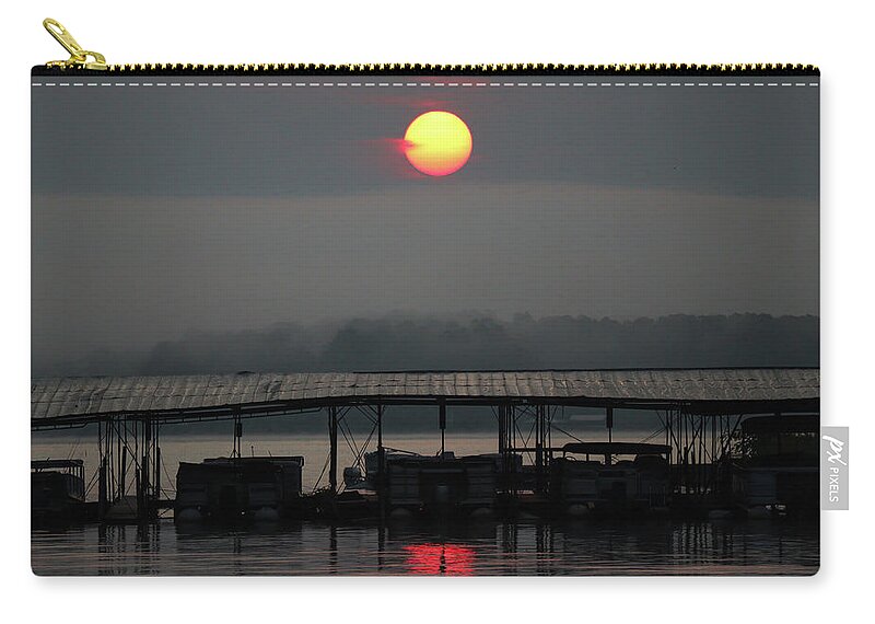 Sun Zip Pouch featuring the photograph Yellow Blood Sunrise by Ed Williams