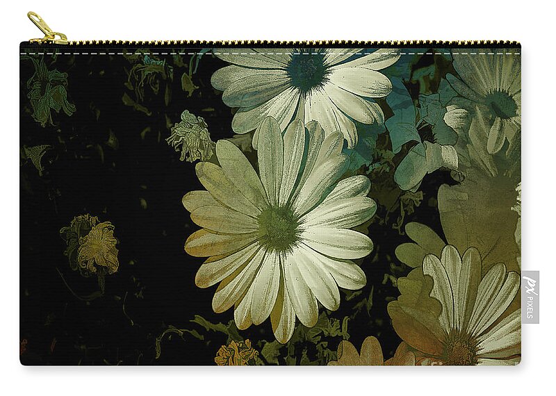 Flowers Zip Pouch featuring the digital art Yellow can be White by Deb Nakano