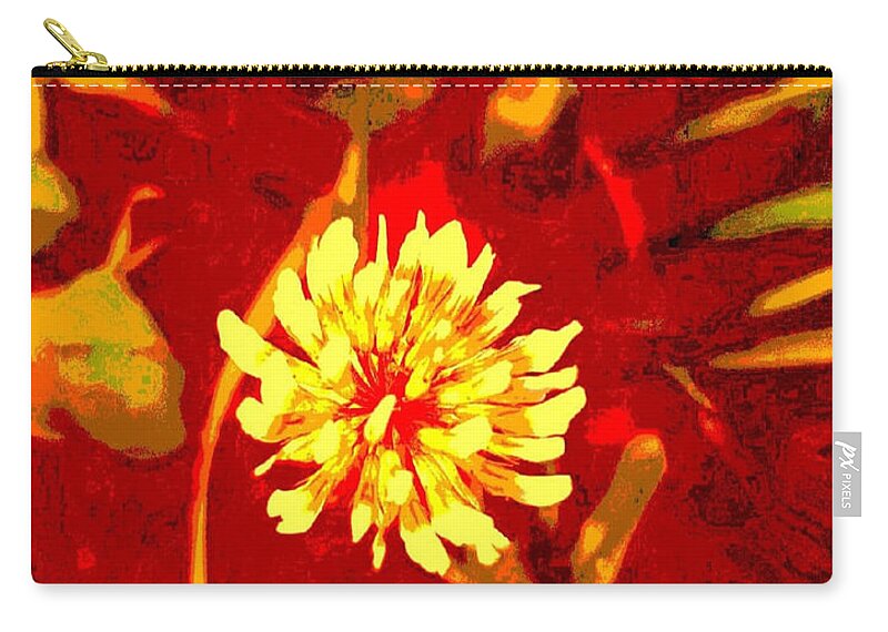 Clover Zip Pouch featuring the digital art Yellow Clover by Tracey Lee Cassin