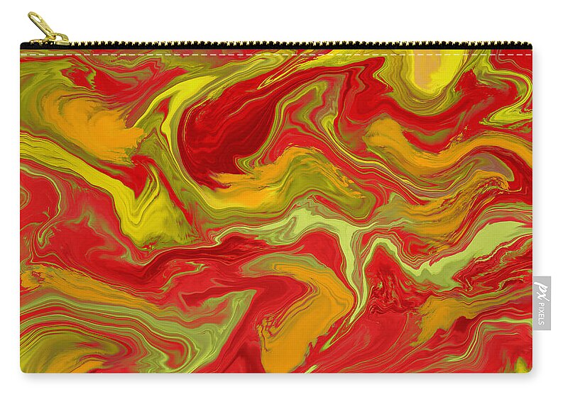 Swirl Zip Pouch featuring the digital art Yellow Delicious by Susan Fielder
