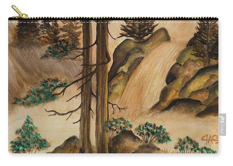 Art Of The Gypsy Carry-all Pouch featuring the painting Huangse Qiutian Yellow Fall by The GYPSY and Mad Hatter
