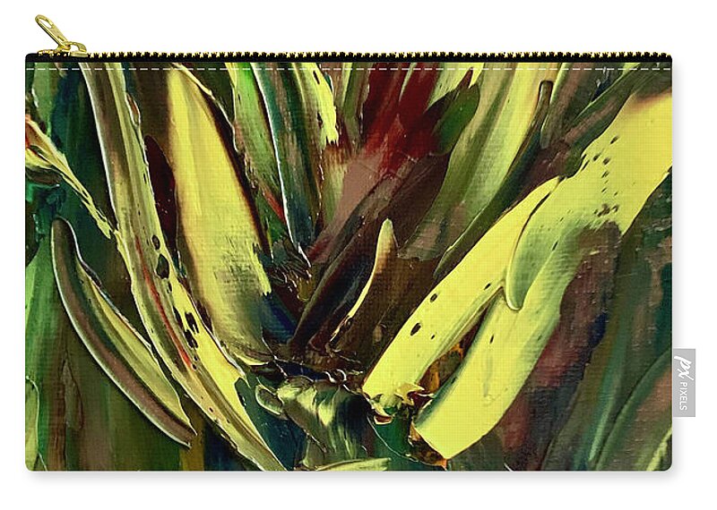 Flower Carry-all Pouch featuring the painting Yellow flower 1 by Teresa Moerer