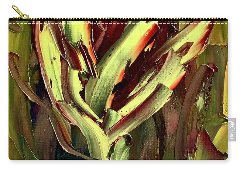 Yellow Carry-all Pouch featuring the painting Yellow Flower 2 by Teresa Moerer