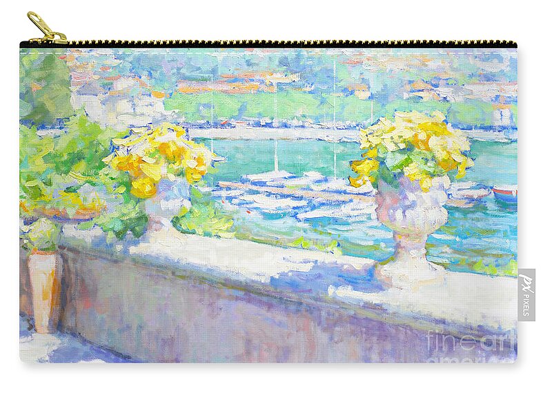 Lenno Zip Pouch featuring the painting Yellow Seduction by Jerry Fresia