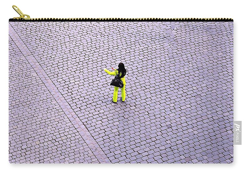 Street Carry-all Pouch featuring the photograph Yellow Spot by Thomas Schroeder