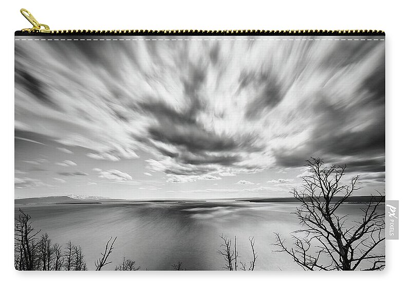 Yellowstone Zip Pouch featuring the photograph Yellowstone Lake by Jon Glaser