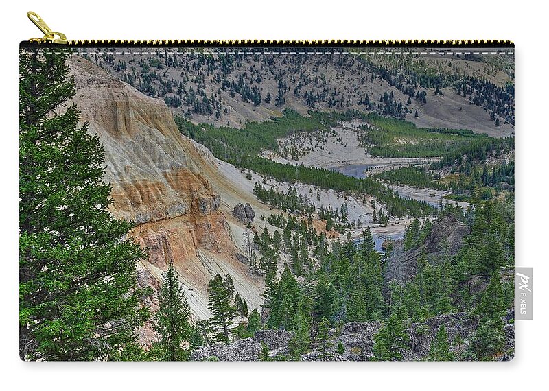 Yellowstone River Zip Pouch featuring the photograph Yellowstone River by Steve Brown