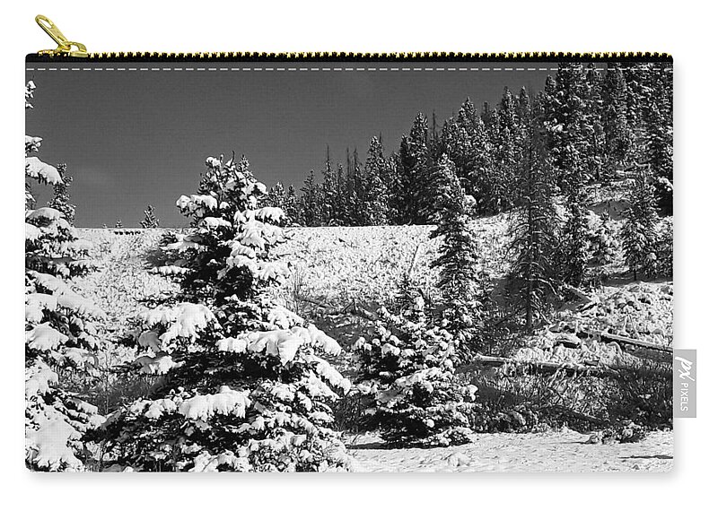 National Park Zip Pouch featuring the photograph Yellowstone Winter by Bill Hamilton