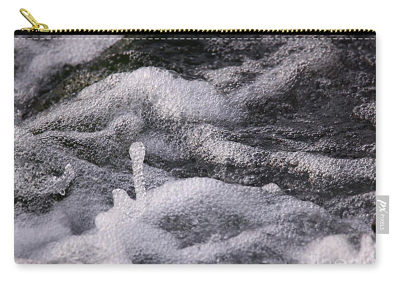 Water Bubbles Zip Pouch featuring the photograph YES - Water Bubbles by Tony Lee