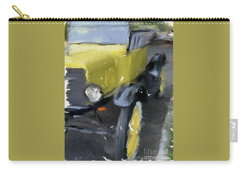 Yellow Zip Pouch featuring the digital art Yesteryear by Kathryn Alexander MA