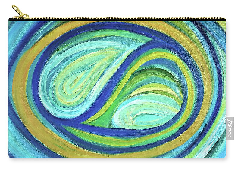 Yin And Yang.abstract Zip Pouch featuring the painting Yin and Yang by Maria Meester