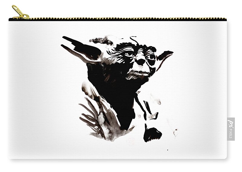 Yoda Carry-all Pouch featuring the painting Yoda 02 by Pechane Sumie