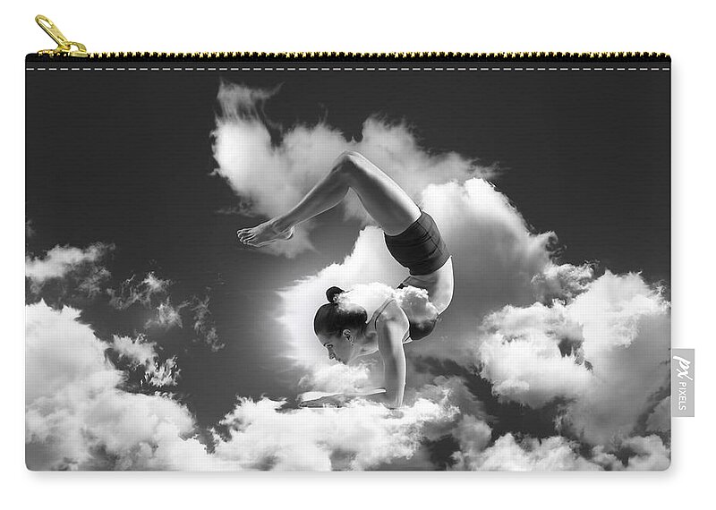 Yoga Zip Pouch featuring the mixed media Yoga High by Marvin Blaine