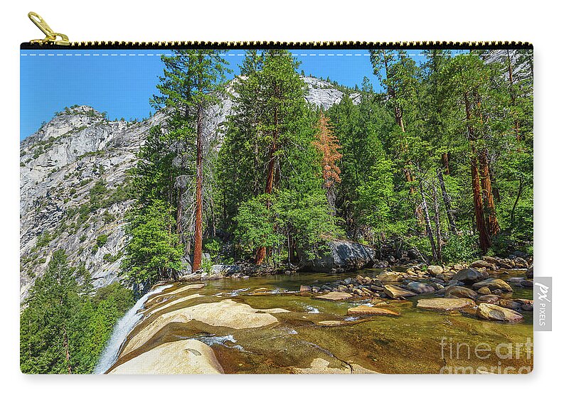 Yosemite Zip Pouch featuring the photograph Yosemite National Park Vernal Falls top by Benny Marty