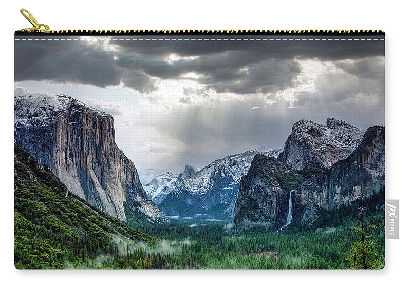 Landscape Zip Pouch featuring the photograph Yosemite Tunnel View by Romeo Victor