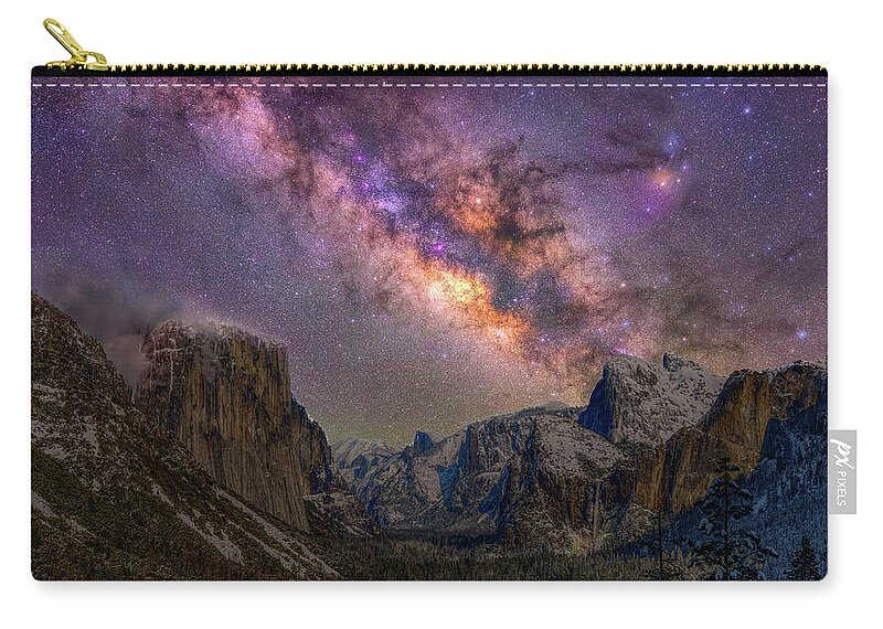 Yosemite Carry-all Pouch featuring the photograph Yosemite Valley Milky Way by Kenneth Everett