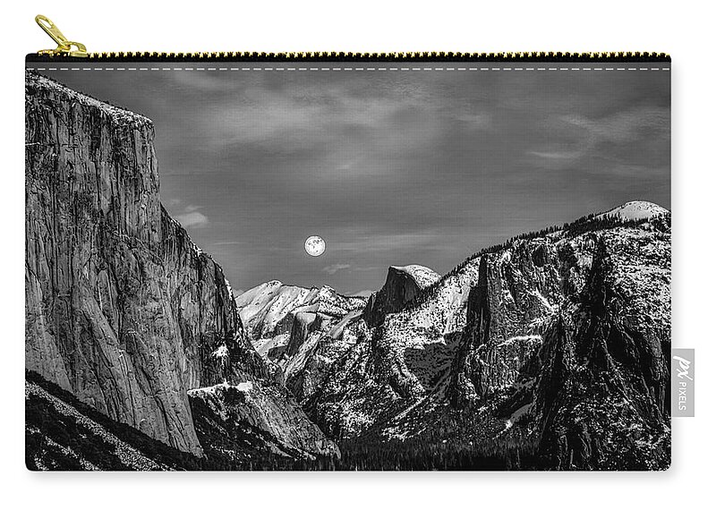 Landscape Carry-all Pouch featuring the photograph Yosemite Winter Moon by Romeo Victor