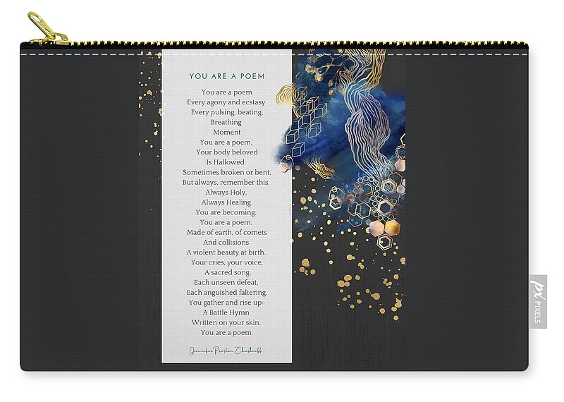 Poem Zip Pouch featuring the digital art You Are A Poem Galaxy print by Jennifer Preston