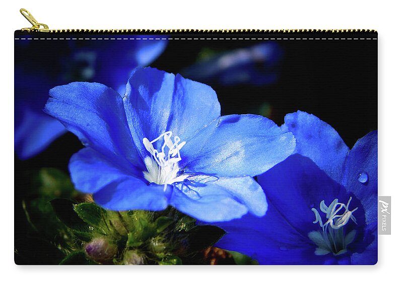 Blue Zip Pouch featuring the photograph You Blue My Mind by Gena Herro