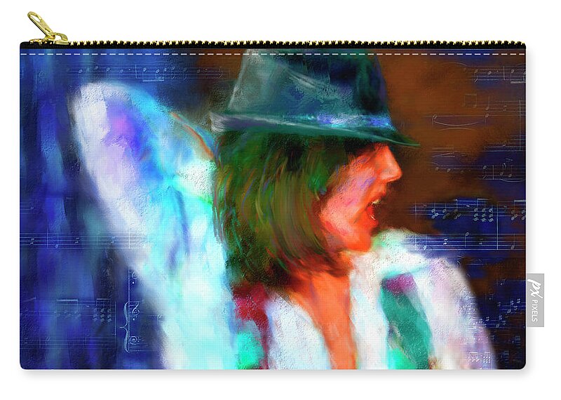 Women In Hats Zip Pouch featuring the mixed media You Can Leave Your Hat On by Colleen Taylor