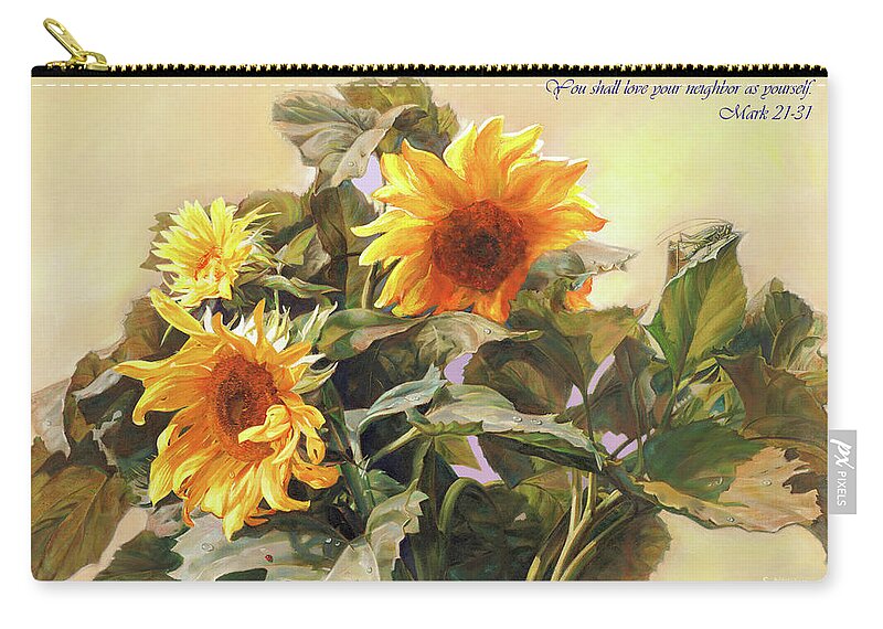 New Testament Zip Pouch featuring the painting You Shall Love Your Neighbor As Yourself by Svitozar Nenyuk