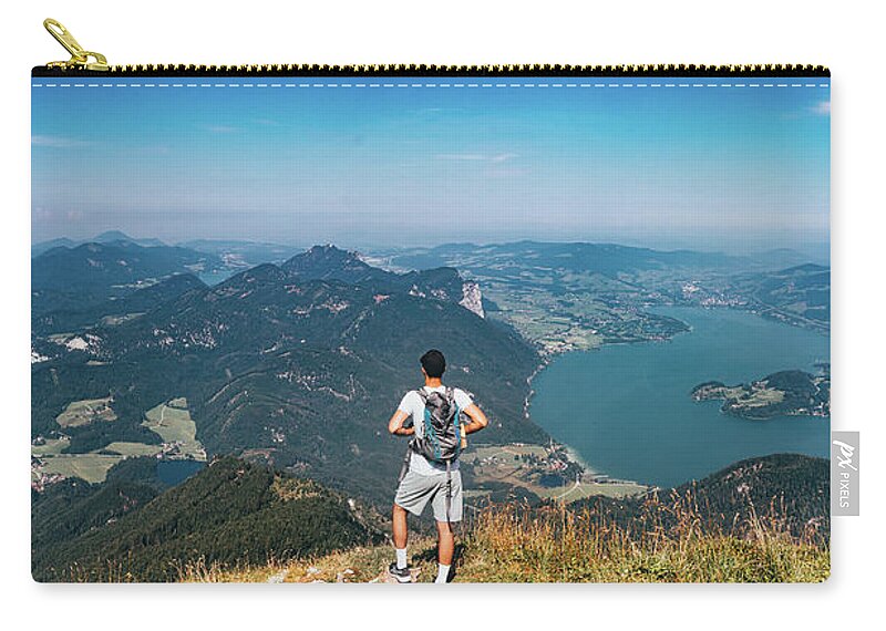 Strobl Zip Pouch featuring the photograph Schafberg in the Austrian alps by Vaclav Sonnek