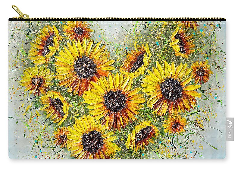 Sunflower Carry-all Pouch featuring the painting You're my Sunshine by Amanda Dagg
