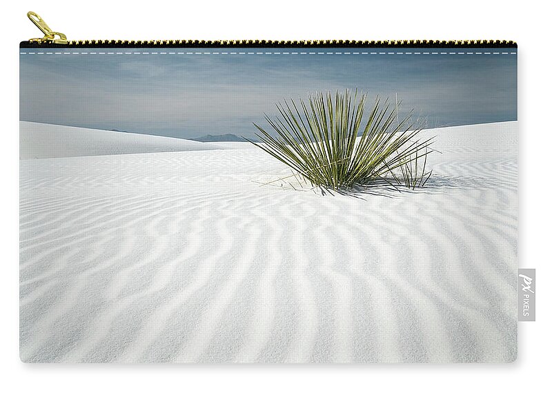 White Sands Zip Pouch featuring the photograph Yucca at White Sands National Monument by Mary Lee Dereske