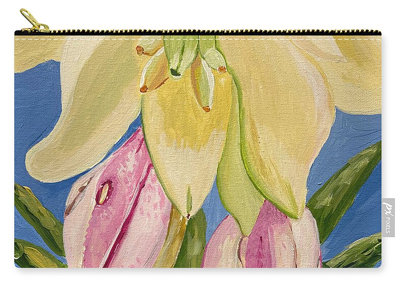 Yucca Carry-all Pouch featuring the painting Yucca Flower by Christina Wedberg