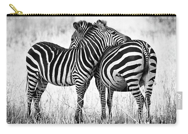 3scape Carry-all Pouch featuring the photograph Zebra Love by Adam Romanowicz