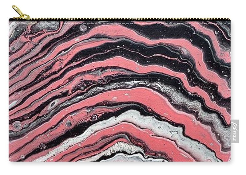 Abstract Zip Pouch featuring the painting Zebra by Nicole DiCicco