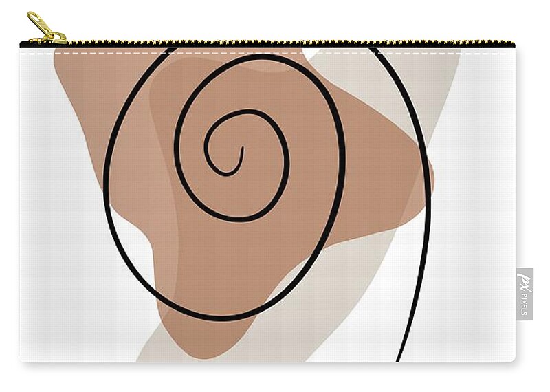 Brown Zip Pouch featuring the digital art Zen Abstract 1 by Georgia Clare
