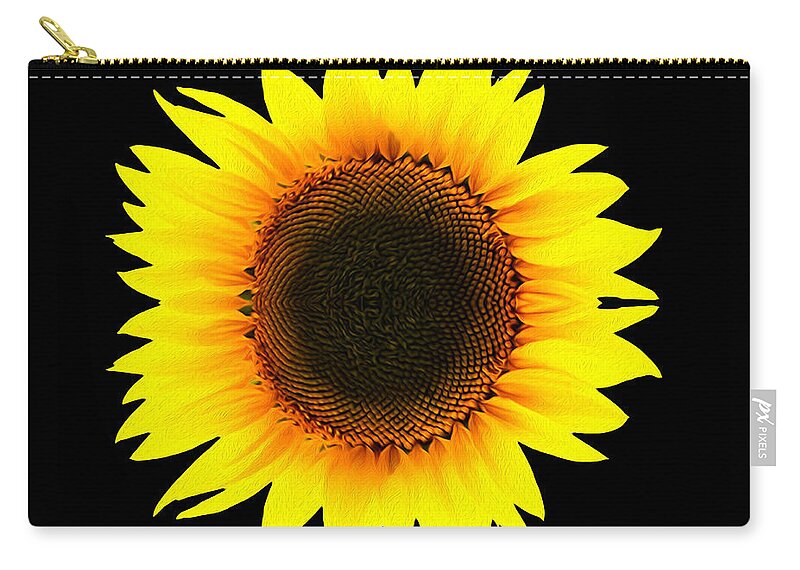 Sunflower Zip Pouch featuring the photograph Zen Sunflower OP by Jim Dollar