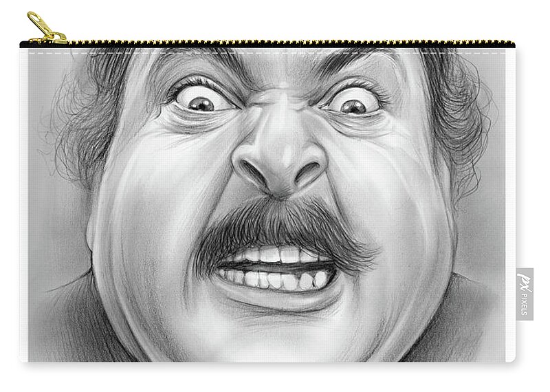 Zero Mostel Zip Pouch featuring the drawing Zero Mostel by Greg Joens