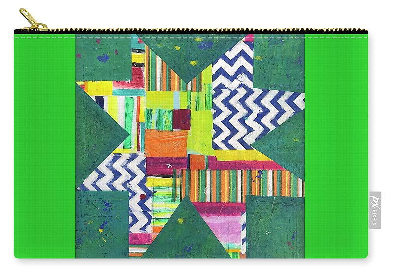 Star Carry-all Pouch featuring the painting Zigzag Star by Cyndie Katz