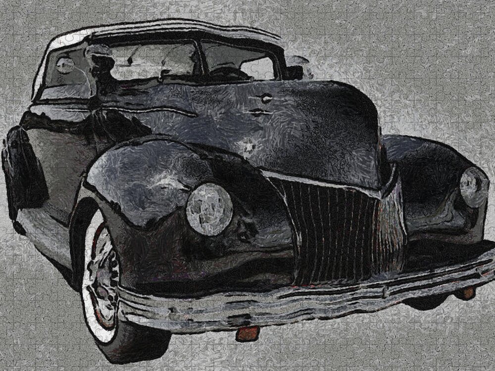  39 Custom Coupe Jigsaw Puzzle featuring the digital art 39 Custom Coupe by Ernest Echols