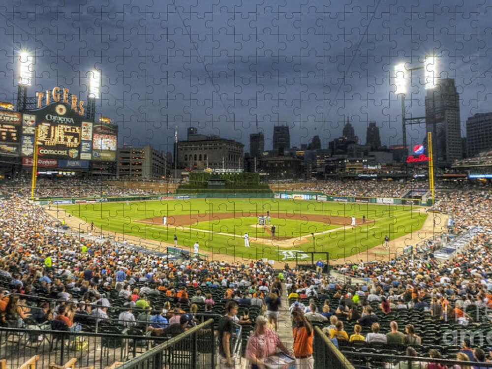 Comerica Jigsaw Puzzle featuring the photograph 0101 Comerica Park - Detroit Michigan by Steve Sturgill