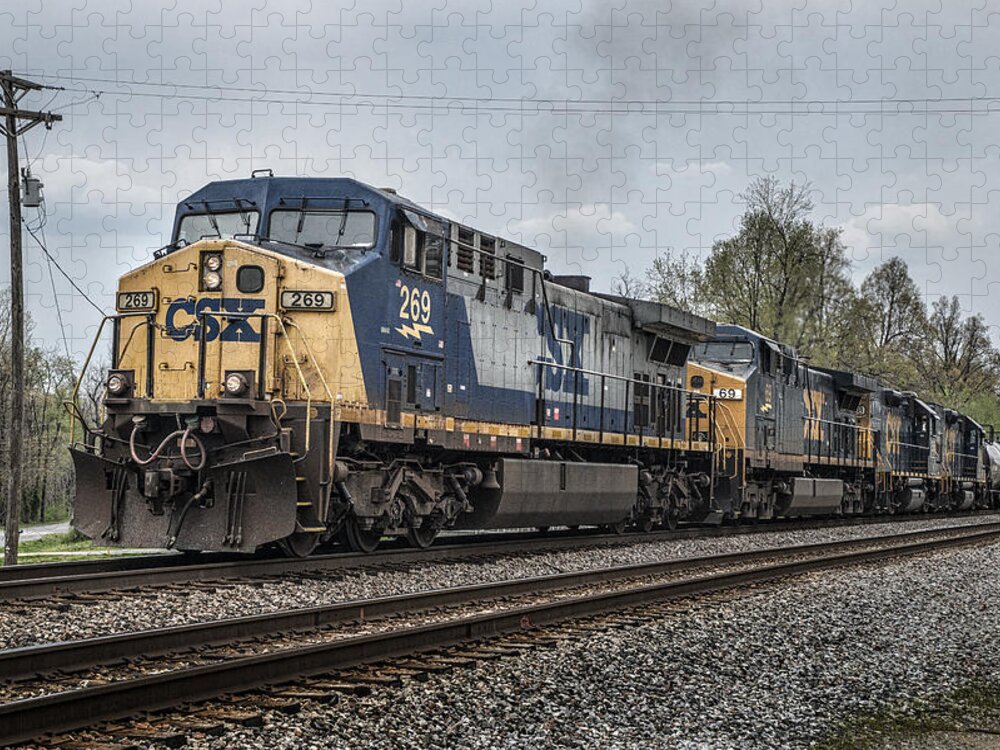 Csx Jigsaw Puzzle featuring the photograph 04.11.14 CSX 269 at Slaughters Ky #041114 by Jim Pearson