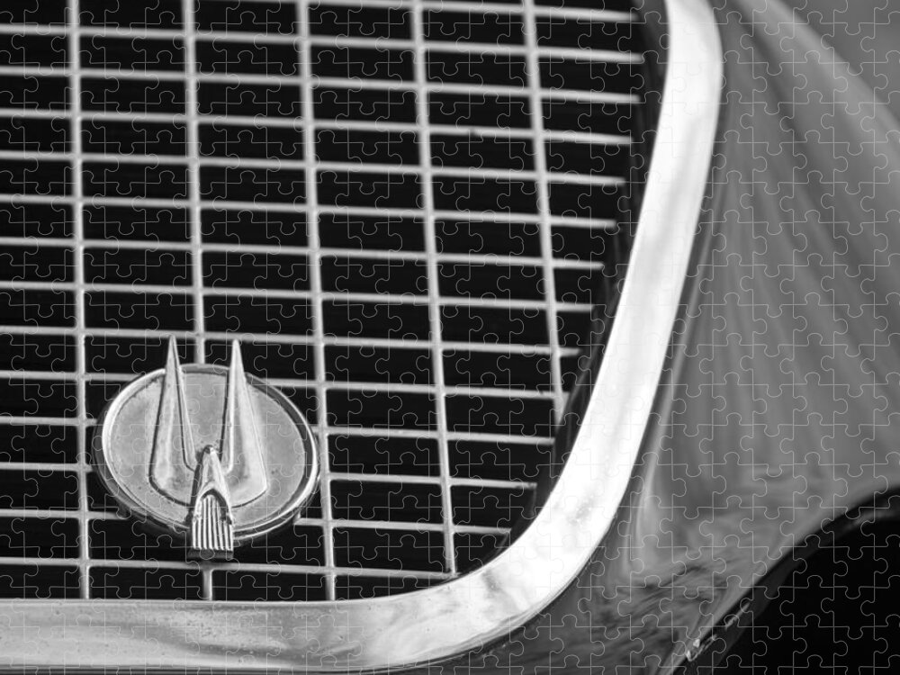 1960 Studebaker Hawk Grille Emblem Jigsaw Puzzle featuring the photograph 1960 Studebaker Hawk Grille Emblem by Jill Reger