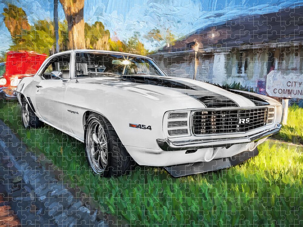 1969 Chevrolet Camaro Jigsaw Puzzle featuring the photograph 1969 Chevy Camaro RS Painted by Rich Franco