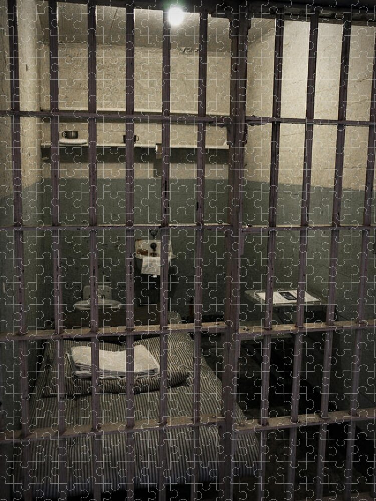 Cell Jigsaw Puzzle featuring the photograph A cell in Alcatraz prison #2 by RicardMN Photography