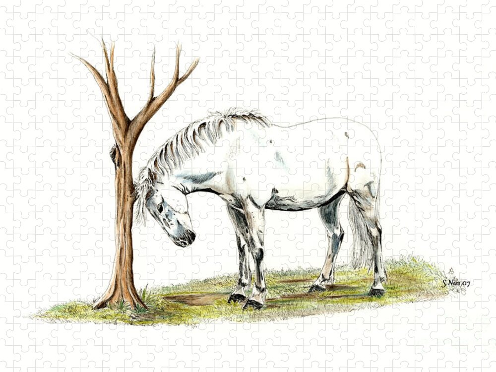 Horse Jigsaw Puzzle featuring the painting A Good Itch by Shari Nees