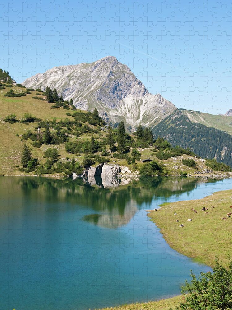 Scenics Jigsaw Puzzle featuring the photograph Austria, View Of Lake Traualpsee #1 by Westend61