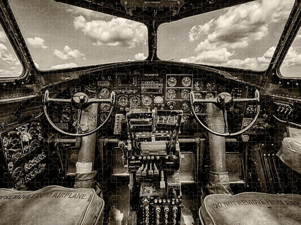 B17 Jigsaw Puzzle featuring the photograph Cockpit of a B-17 by Mike Burgquist
