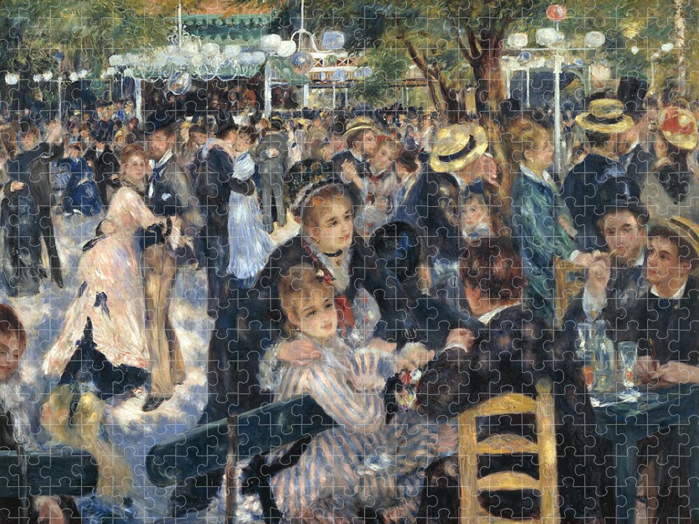 Pierre-auguste Renoir Jigsaw Puzzle featuring the painting Bal du moulin de la Galette #2 by Pierre-Auguste Renoir