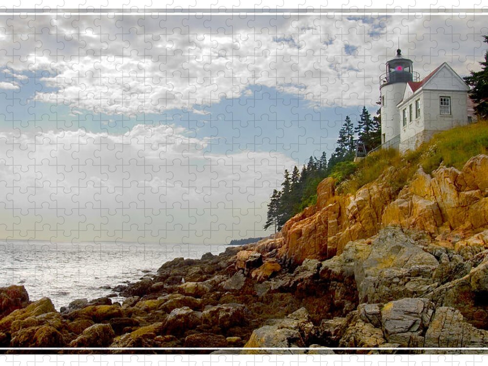 Maine Lighthouse Jigsaw Puzzle featuring the photograph Bass Harbor Head Lighthouse #2 by Mike McGlothlen