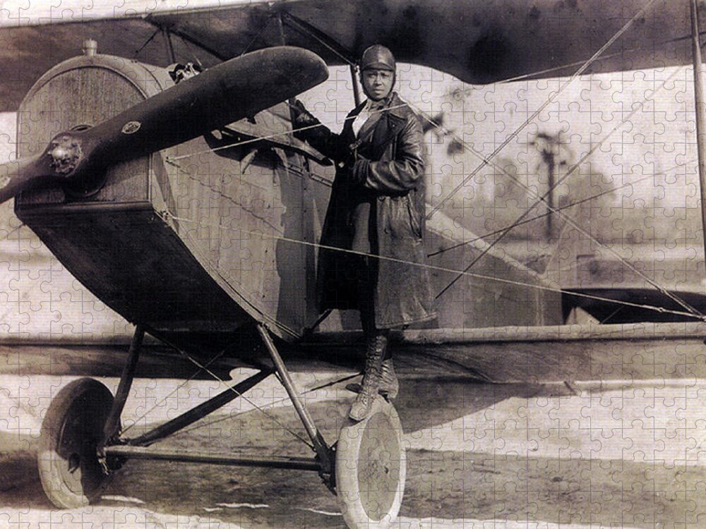 Aviation Jigsaw Puzzle featuring the photograph Bessie Coleman, American Aviator by Science Source